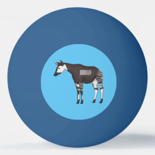 Okapi cartoon Illustration Tischtennisball