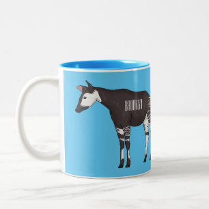 Okapi cartoon Illustration Zweifarbige Tasse
