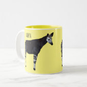 Okapi cartoon Illustration Zweifarbige Tasse (Vorderseite Links)