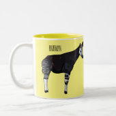 Okapi cartoon Illustration Zweifarbige Tasse (Links)
