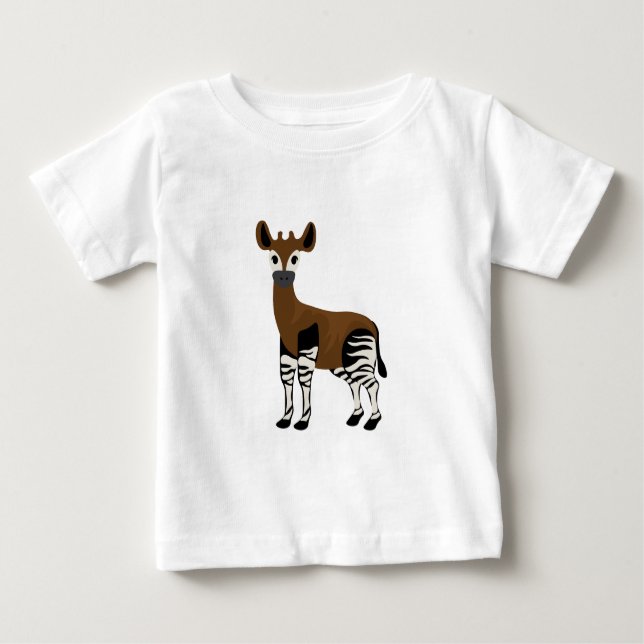 Okapi-Cartoon, majestätisches Okapi-Tier, Okapi-Li Baby T-shirt (Vorderseite)