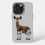 Okapi-Cartoon, majestätisches Okapi-Tier, Okapi-Li iPhone Hülle (Hinten)