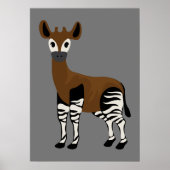 Okapi-Cartoon, majestätisches Okapi-Tier, Okapi-Li Poster (Vorne)