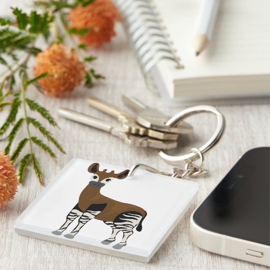 Okapi-Cartoon, majestätisches Okapi-Tier, Okapi-Li Schlüsselanhänger (Vorderseite rechts)