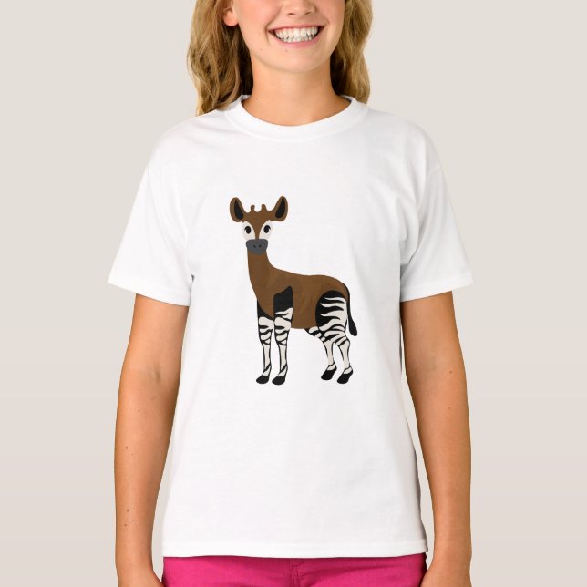 Okapi-Cartoon, majestätisches Okapi-Tier, Okapi-Li T-Shirt (Vorderseite)
