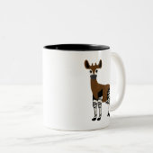 Okapi-Cartoon, majestätisches Okapi-Tier, Okapi-Li Zweifarbige Tasse (VorderseiteRechts)