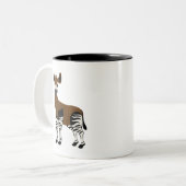Okapi-Cartoon, majestätisches Okapi-Tier, Okapi-Li Zweifarbige Tasse (Vorderseite Links)