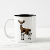 Okapi-Cartoon, majestätisches Okapi-Tier, Okapi-Li Zweifarbige Tasse (Links)