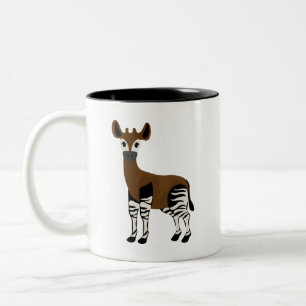 Okapi-Cartoon, majestätisches Okapi-Tier, Okapi-Li Zweifarbige Tasse