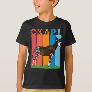 Okapi Fan T - Shirt mit bunten Bars