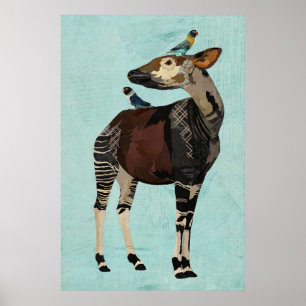 OKAPI & FEATHERS POSTER