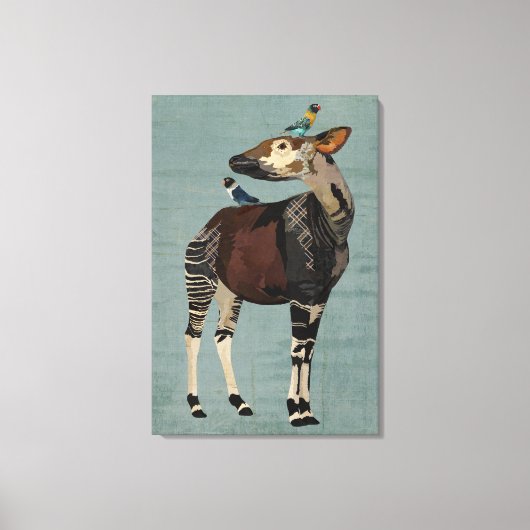 OKAPI & FEDERN LEINWANDDRUCK (Vorderseite)