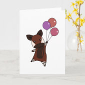 Okapi fliegt mit Balloons hoch süße Tiere Karte (Gelbe Blume)