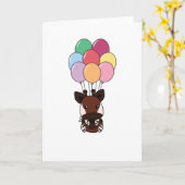 Okapi fliegt mit farbenfrohen Ballons Karte (Gelbe Blume)