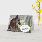 Okapi-Hintern-Gruß-Karte Karte (Gelbe Blume)