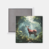 Okapi im Regenwald (Zebra Giraffe) Magnet (Vorderseite/Rückseite)