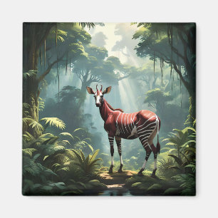Okapi im Regenwald (Zebra Giraffe) Magnet