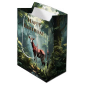 Okapi im Regenwald (Zebra Giraffe) Mittlere Geschenktüte (Vorderseite Schrägansicht)