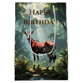 Okapi im Regenwald (Zebra Giraffe) Mittlere Geschenktüte (Rückseite)