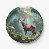 Okapi im Regenwald (Zebra Giraffe) Pappteller (Vorderseite)