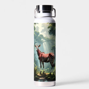 Okapi im Regenwald (Zebra Giraffe) Trinkflasche