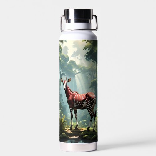 Okapi im Regenwald (Zebra Giraffe) Trinkflasche (Rückseite)