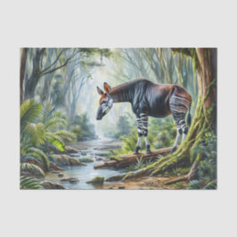 Okapi In Rainforest Watercolor Art Seidenpapier