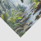 Okapi In Rainforest Watercolor Art Seidenpapier (Ausschnitt)