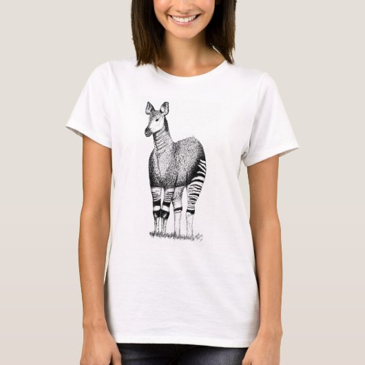 Okapi-Kunst-T-Shirt T-Shirt (Vorderseite)
