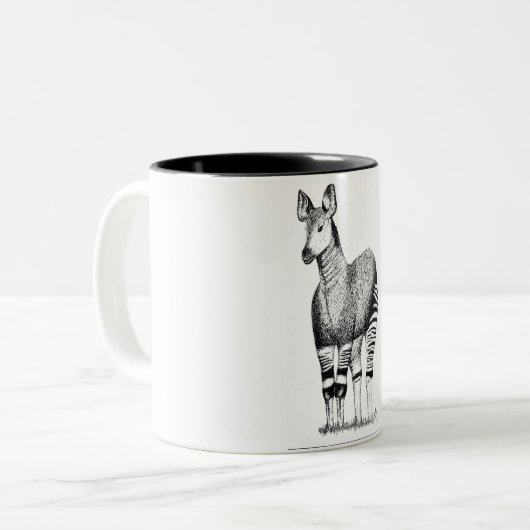 Okapi-Kunst-Tasse Zweifarbige Tasse (Vorderseite Links)