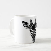 Okapi-Liebe - Realistisches Schwarz/Weiß Okapi Kop Kaffeetasse (Vorderseite Links)