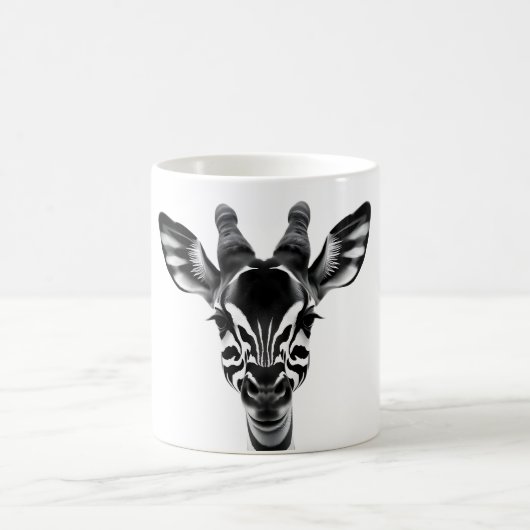 Okapi-Liebe - Realistisches Schwarz/Weiß Okapi Kop Kaffeetasse (Mittel)