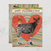OKAPI & OWL VALENTINE'S Postcard Feiertagspostkarte (Vorne/Hinten)