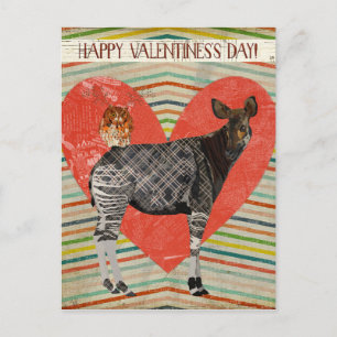 OKAPI & OWL VALENTINSTAG-Postkarte Feiertagspostkarte
