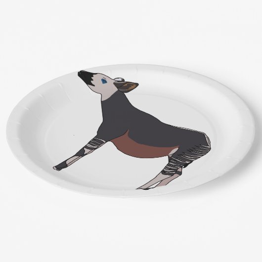 Okapi Pappteller (Schrägansicht)