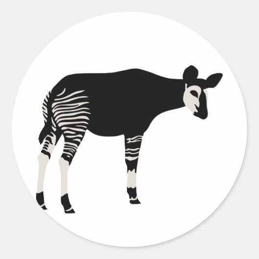 Okapi Runder Aufkleber (Vorderseite)