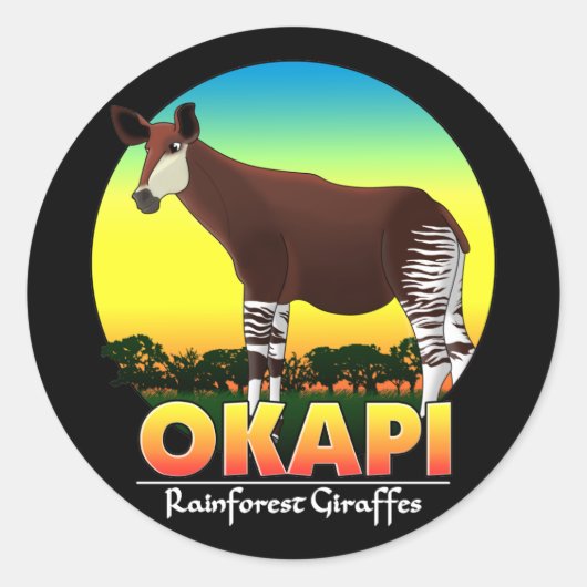 Okapi Runder Aufkleber (Vorderseite)