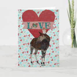OKAPI u. EULE Herz-Valentinsgruß-Karte Feiertagskarte