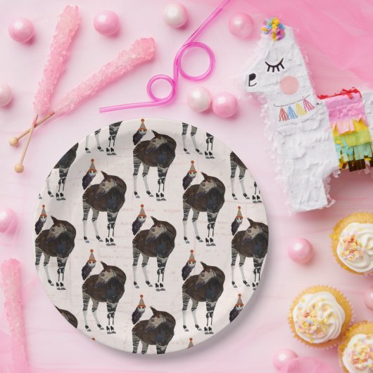 OKAPI-U. EULEN-GEBURTSTAG PAPPTELLER (Party)