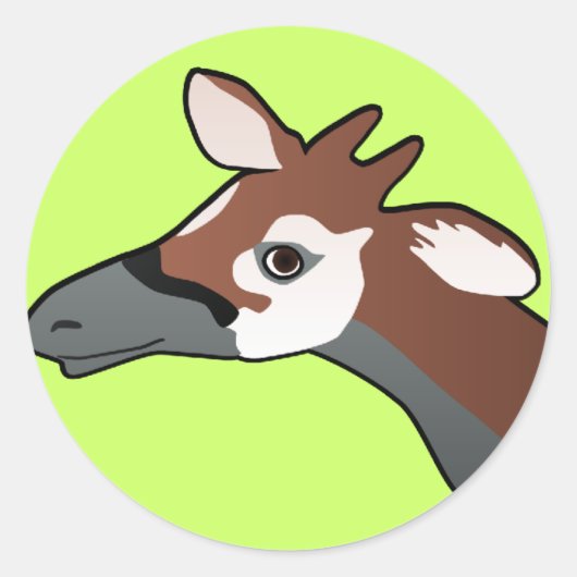 Okapi-Umkleber Runder Aufkleber (Vorderseite)