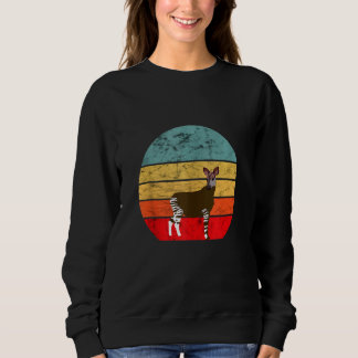 Okapi Vintag Retro Sunset Forest Congolese Zebra Sweatshirt