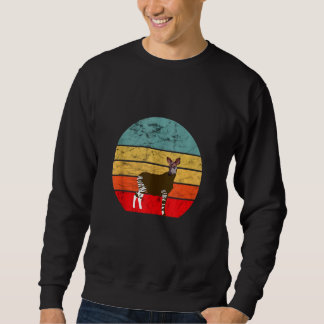 Okapi Vintag Retro Sunset Forest Congolese Zebra Sweatshirt