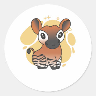 Okapi Waldgiraffe Zebra Kawaii Okapis Sweet Runder Aufkleber
