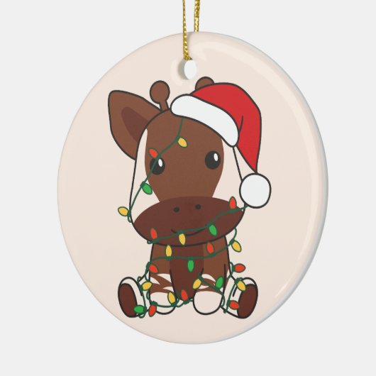 Okapi Weihnachten Winter Tiere Holiday Okapis Keramik Ornament (Links)
