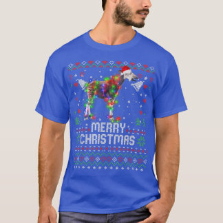 Okapi Weihnachtsmannmütze Tier Weihnachtsbaum Lich T-Shirt