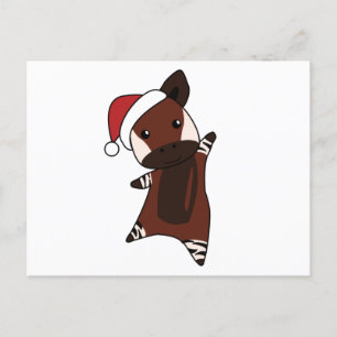 Okapi Weihnachtsschnee Wintertiere Okapis Postkarte