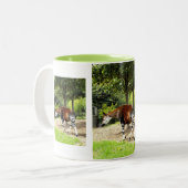 Okapi zu Fuß Zweifarbige Tasse (Vorderseite Links)