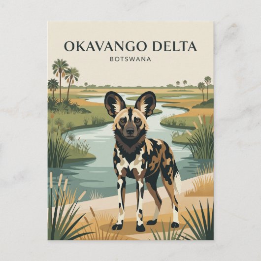 Okavango-Delta Botswana Postkarte (Vorderseite)