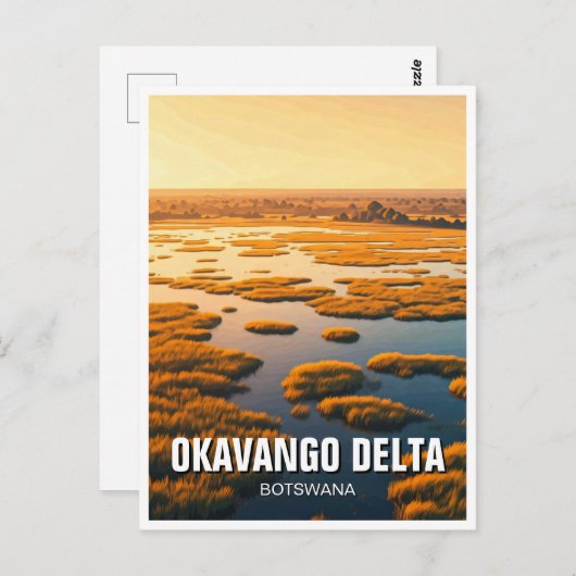 Okavango Delta Botswana Postkarte (Vorne/Hinten)
