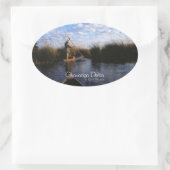 Okavango Delta Ovaler Aufkleber (Tasche)